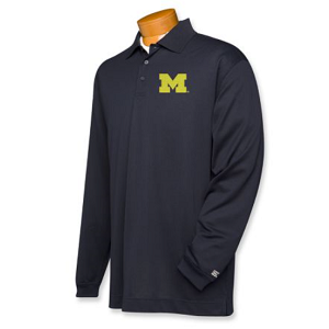 Michigan Wolverines B&T CB DryTec LS Championship Polo - Navy Blue